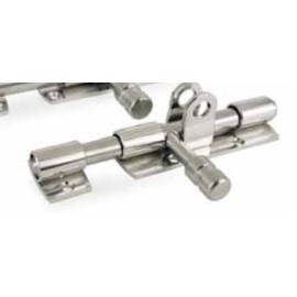 Verrou horizontal en inox avec support et porte-cadenas   12x100