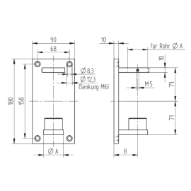 Muurbevestiging 42.4 x 2