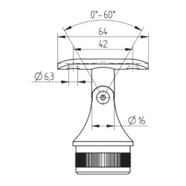 Support main courante 42,4 x 2,0