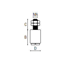 Plots avec pivot de fixation diamètre 40