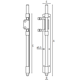 Gegalvaniseerde verticale grendel met paddeslot