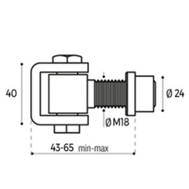 Gond avec étrier et douille à souder M18