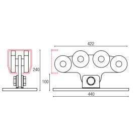 Chariot autoportant 8 roues HEAVY