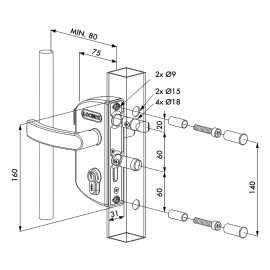 Serrure pour portillon de jardin 6005